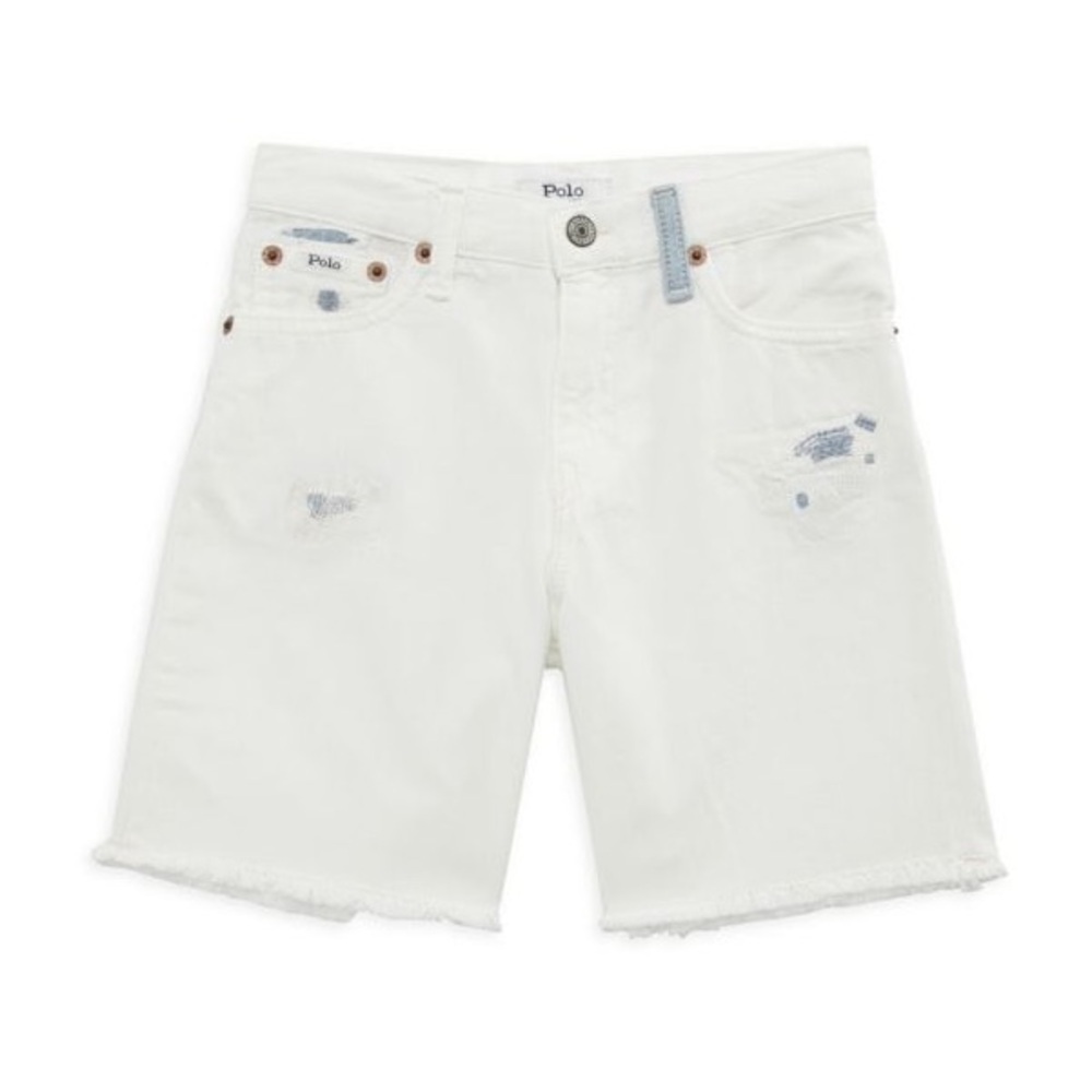 NEW Polo Ralph Lauren Sullivan Slim Distressed White Denim Short Boys size 16